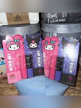 My Melody & Kuromi Lip Balm 2-Pack | Watermelon & Grape | New Sealed